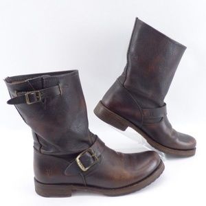 Frye Veronica Short Brown Leather Boots (Sz. 7.5)